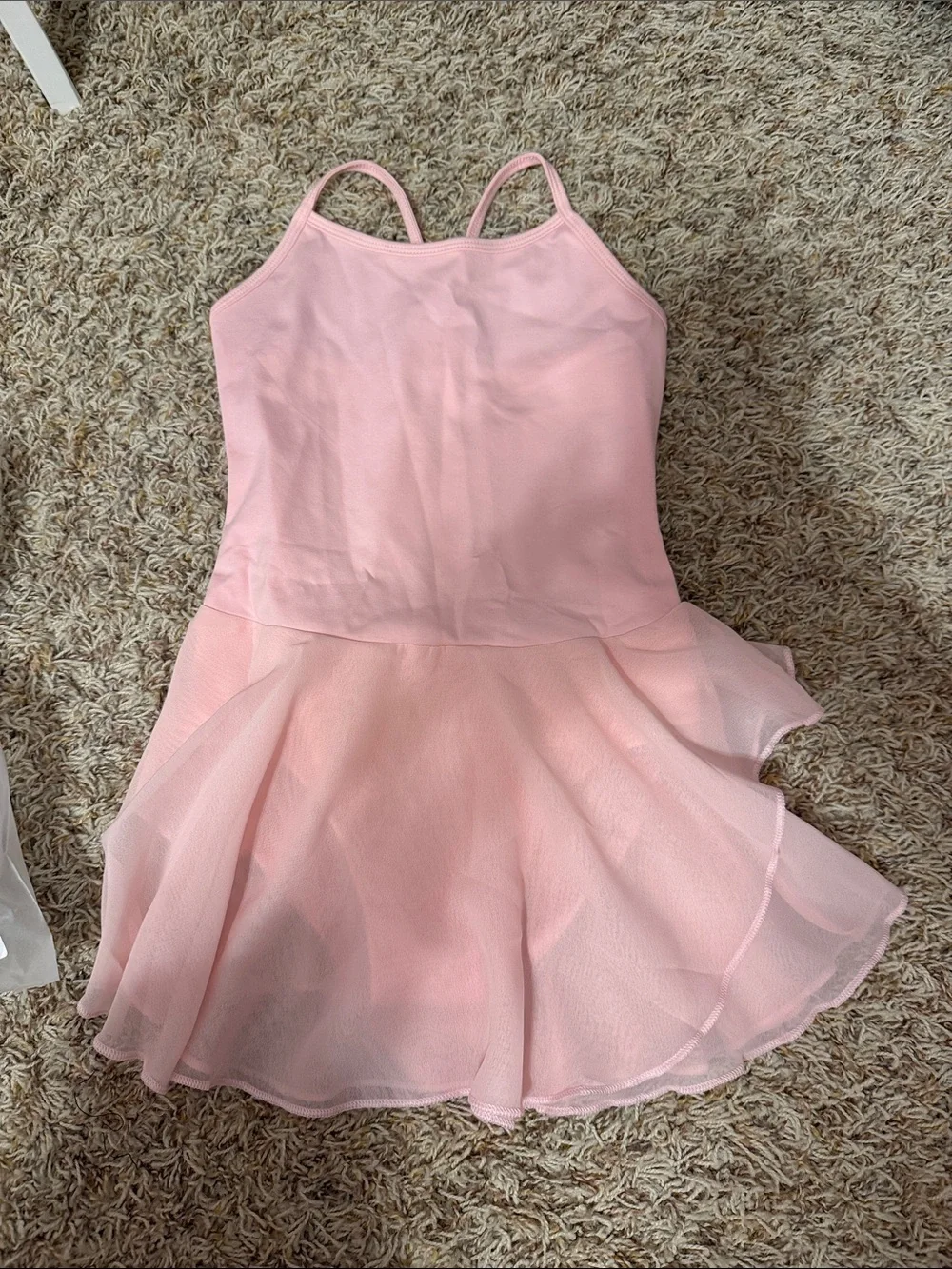 Girls Pink Ballet Leotard with Attached Skirt